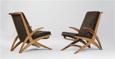 Coppia di sedia a braccioli, - Design