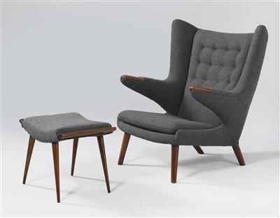 A “Papa Bear” chair and stool, Model No. AP 19, - Design