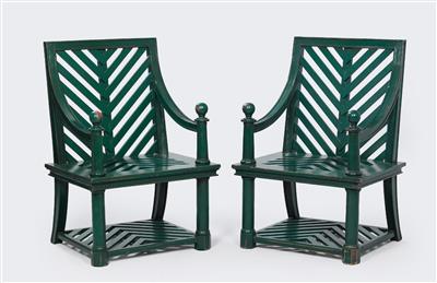 Paar Gartenstühle, Emilio Terry - Design
