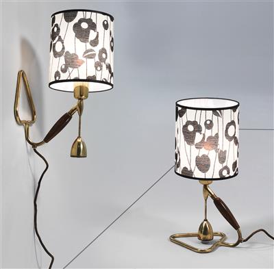 Paar Wand-/Tischlampen, Rupert Nikoll - Design
