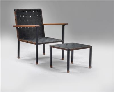 An armchair and ottoman, designed by Prof. Carl Auböck, - Design
