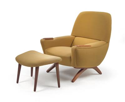 Armsessel und Hocker Mod. 62, Entwurf Leif Hansen, - Design