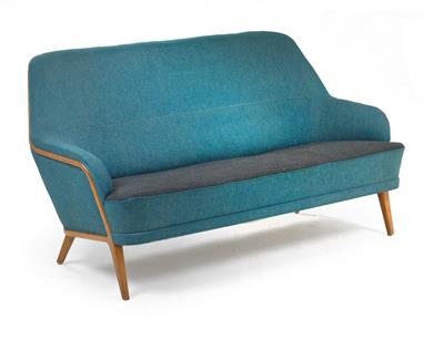 A suite of furniture comprising a settee and an armchair, designed by Bertil Fridhagen, - Design