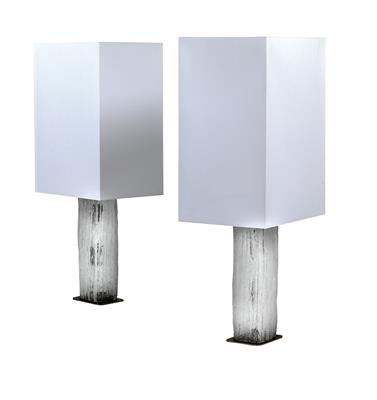 Paar große Tischlampen, J. T. Kalmar, - Design