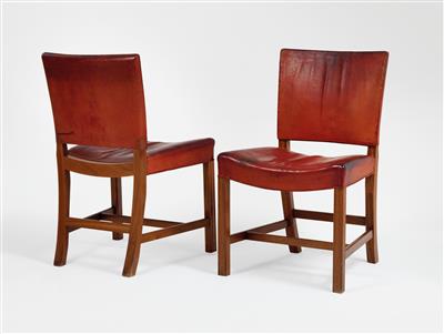 A pair of “Barcelona” chairs (“Red Chairs”), Model No. 4751, designed by Kaare Klint, - Design
