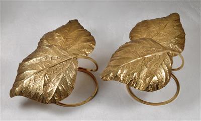 A pair of “Leaf” appliques/table lamps, designed by Tommaso Barbi, - Design
