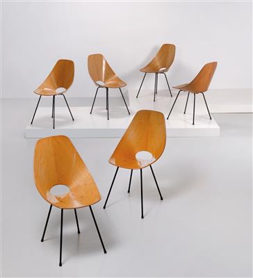 6er Set "Medea"-Stühle, Entwurf Vittorio Nobili, - Design