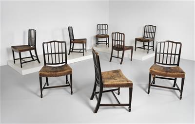 8 Esszimmerstühle, Entwurf William Bartlett  &  Son, - Design