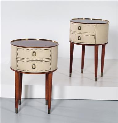 Two nightstands, designed and manufactured by Halvdan Pettersson, - Design