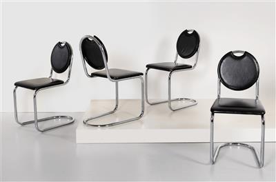Set of four cantilever chairs, designed by Sven Markelius, - Design