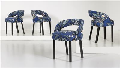 Satz von vier Stühlen, Entwurf Josef Hoffmann und Oswald Haerdtl - Design