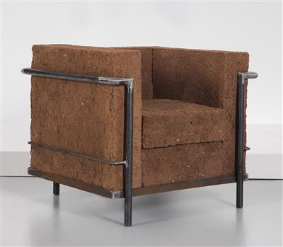 Rare cork chair, LC2-Korkblock model, designed and manufactured by Gabriel Wiese, - Design