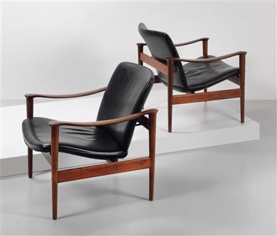 Two armrest chairs, model no. 711, designed by Fredrik A. Kayser, - Design