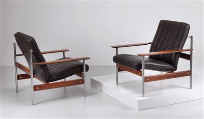 Zwei Lounge Sessel Mod. 1001, Entwurf Sven Ivar Dysthe, - Design
