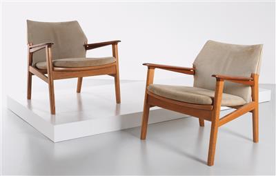 Zwei seltene Lounge-Sessel, Entwurf Hans Olsen, - Design