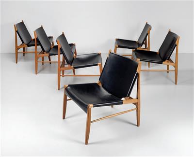 Satz von sechs "Chimney" Stühlen Modell 1192, - Design