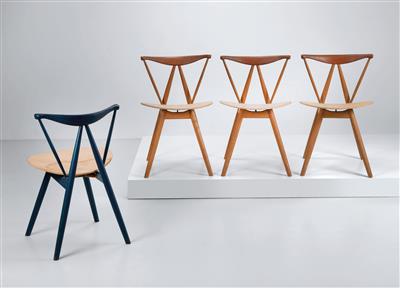 A set of four “Piano” chairs, designed by Vilhelm Wohlert, - Design