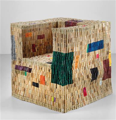 A rare cork chair, Model “Die neue Plaste”, designed and manufactured by Gabriel Wiese, - Design