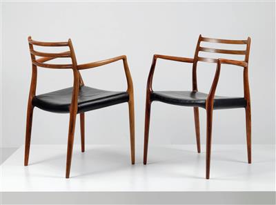Two armchairs, Model No. 62, designed by Niels O. Møller, - Design