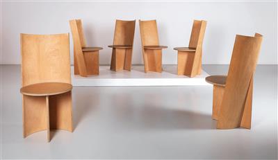 A set of six chairs, Model No. 2, designed by Beat Frank, - Design