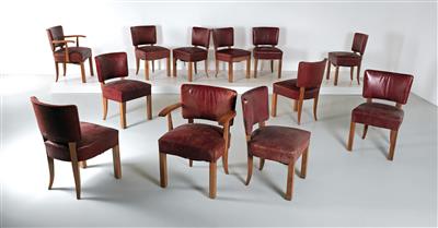 A set of twelve chairs, designed by Michael Rachlis 1933, - Design