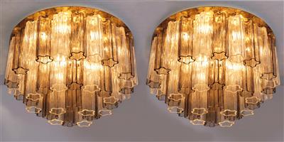 Two “Tronchi” ceiling lights, for J. T. Kalmar, - Design