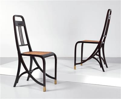 Two chairs, Model No. 511, designed Vienna c. 1904, manufactured by Gebrüder Thonet, - Design