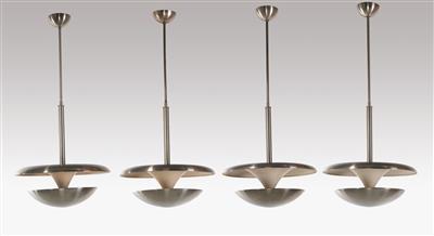 A set of four pendant lights, designed and manufactured by Franta Anyz, Prague, c. 1930, - Design