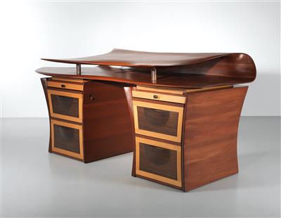 A Clam desk, designed and manufactured by David Delthony c. 1994, - Design
