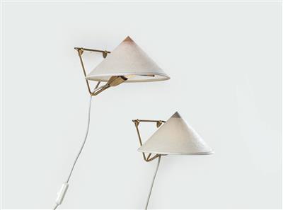 Zwei "Aal"-Tisch- / Wandlampen, Rupert Nikoll, Wien um 1952 - Design