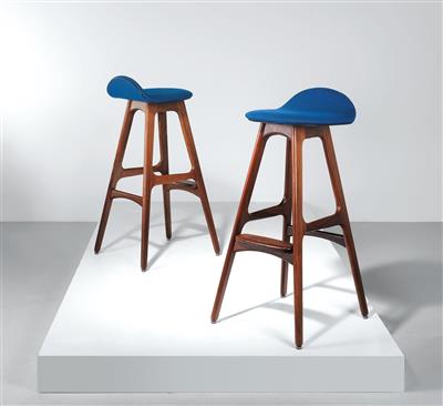 Two bar stools, Model No. OD 61, designed by Erik Buck in 1964, - Design