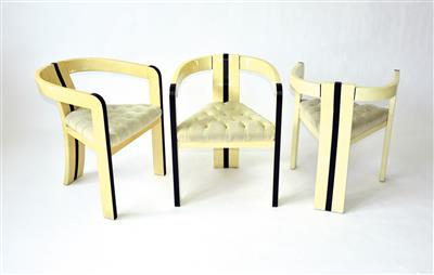 Drei seltene Stühle, Entwurf Carlo Rampazzi* um 1980, - Design