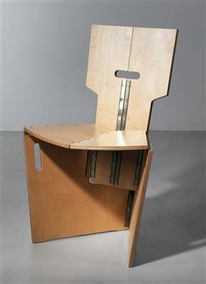 Prototype of a folding chair, designed and manufactured by Werner Schmidt*, Austria, 1990, - Design