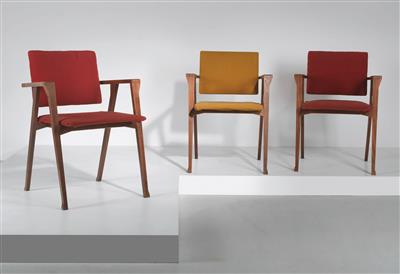 Satz von drei Stühlen Mod. Luisa, Entwurf Franco Albini um 1950, - Design