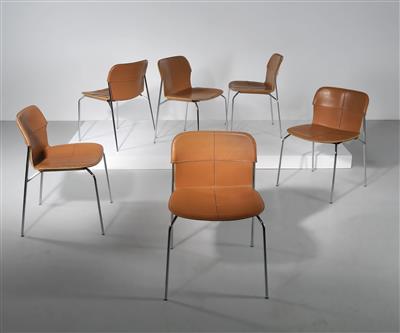 A set of six Model K. U. 1 stacking chairs, designed by Sung Sook Kim & Patricia Urquiola in 1999/2000, - Design