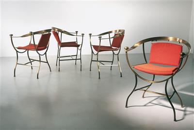 A set of four rare ‘Pompeij’ armchairs, designed by Alberto Orlandi, Italy, c. 1985, - Design