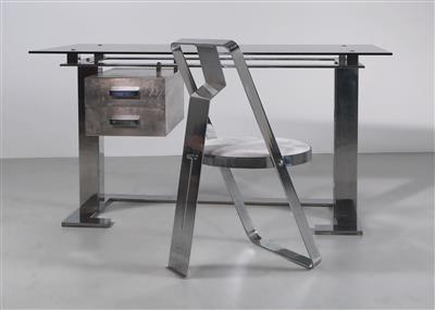 A rare desk and chair, Raymond Cohen, France, c. 1973, - Design