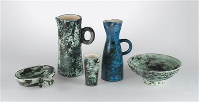 A set of five ceramic objects, Jacques Blin, France, c. 1950, - Design