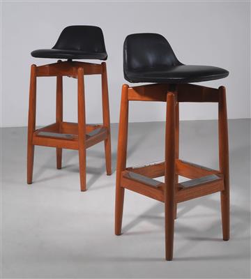 Zwei Barstühle / Barsessel Mod. OS 64, Entwurf Arne Vodder um 1960, - Design