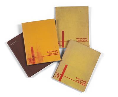 Bauhausbücher 3, 7, 11 and 13, specialist literature from the Bauhausbücher series. - Design