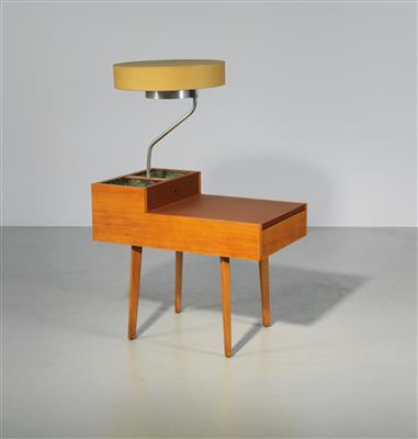 A bedside table / side table with integrated table lamp mod. no. 4634-L, designed by George Nelson, - Design