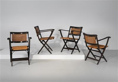 A set of four folding chairs, for Brevetti Reguitti, - Design
