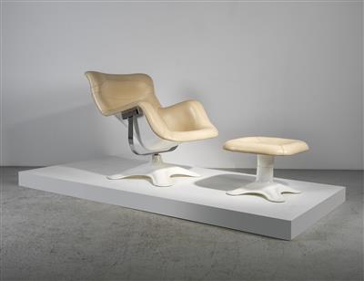 A “Karuselli” lounge chair with ottoman, designed by Kukkapuro Yrjö - Design