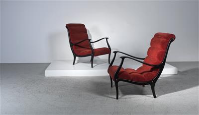 Two armchairs, mod. Mitzi, designed by Ezio Longhi - Design