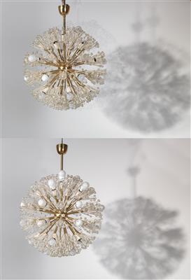 Two large globular chandeliers, designed by Emil Stejnar - Design