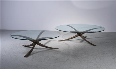 Two rare coffee tables, Michel Mangematin - Design