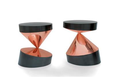 Paar "Whirling Twins"-Hocker/Tischchen, Entwurf Paolo Giordano, - Design