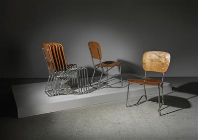 A Set of Seven Folding Chairs Mod. Aluflex, designed by Armin Wirth - Design