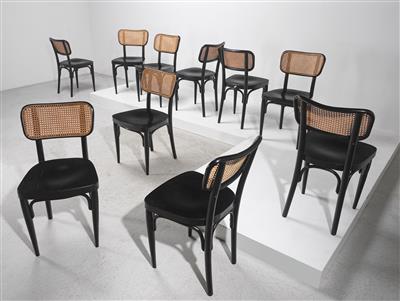 A Set of Ten Chairs Mod. No. A 283, designed by Gustav Adolf Schneck, - Design