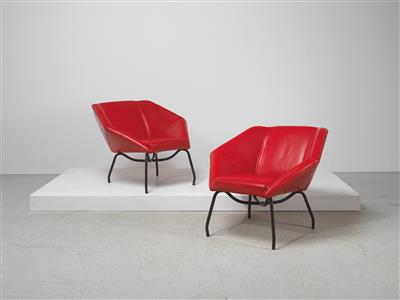 Zwei seltene Lounge Sessel, Entwurf Enrico Taglietti - Design